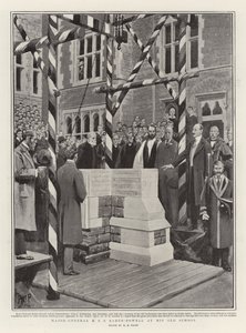 Generaal-majoor R S S Baden-Powell op zijn oude school